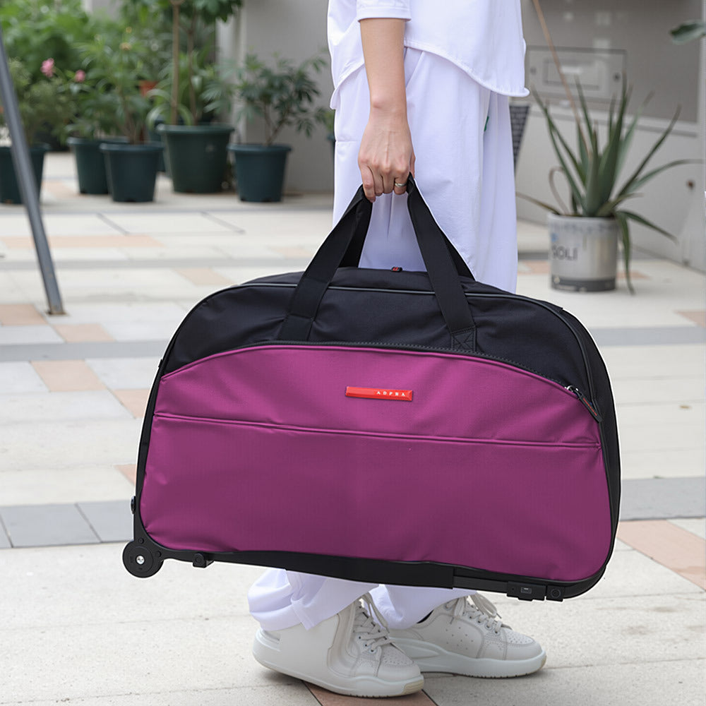 Large Capacity Rolling Travel Bag with Wheels, Lightweight Foldable Luggage Duffel for Weekend Getaways, Business Trips, and Airport Travel, Spacious Carry - on Tote for Packing Essentials