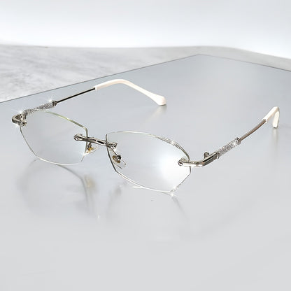 Set of 2 Stylish Rimless Reading Glasses/Sparkling Fashion Eyewear for Both Men And Women/Available in Strengths from +1.0 to +3.5