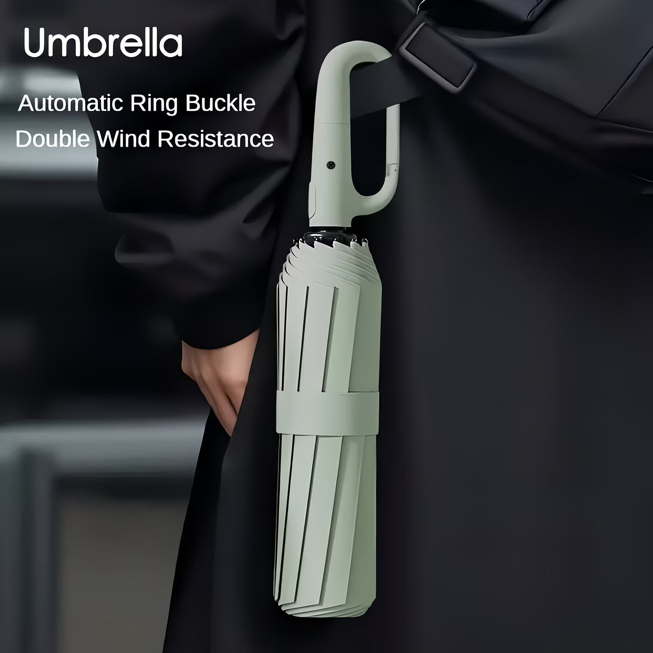 Automatic Open/Close Windproof Umbrella with 8-Rib Sturdy Frame & Automatic Deployment/Retraction System - Portable Folding Umbrella Suitable for Men & Women, Travel, Commuting, Outdoor - Windproof Design
