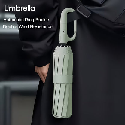Automatic Open/Close Windproof Umbrella with 8-Rib Sturdy Frame & Automatic Deployment/Retraction System - Portable Folding Umbrella Suitable for Men & Women, Travel, Commuting, Outdoor - Windproof Design
