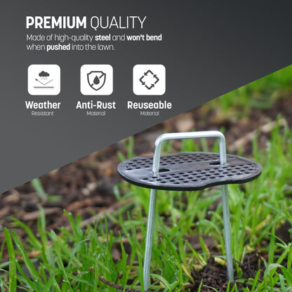 Keplin - 50/100/101 U-Shaped Metal Garden Pegs - 15cm Heavy-Duty Stakes - Designed for Reuse - Corrosion-Resistant Pins - Sharp Bevelled Ends Ideal for Setting up Camping Tents, Enhancing Lawn Landscaping, and Meeting Various Site Needs