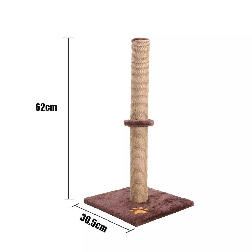 Cat Scratching Post 62cm Tall Sisal Pole Scratcher – Sturdy Cat Furniture for Indoor Cats, Protects Furniture, 3 Colours