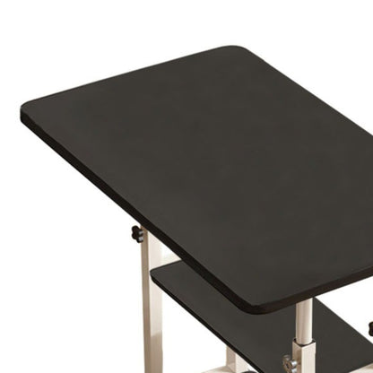 Multi-Purpose Sofa Side Table, 3-Tier Desk, Study And Reading Table, Laptop Desk, Movable Workbench with Storage Shelf, Height-Adjustable, Movable Dining Table, Bedside Table, Study Table, Home Bedroom Office Desk, 14.6*23.6*23.6-35.4 Inches