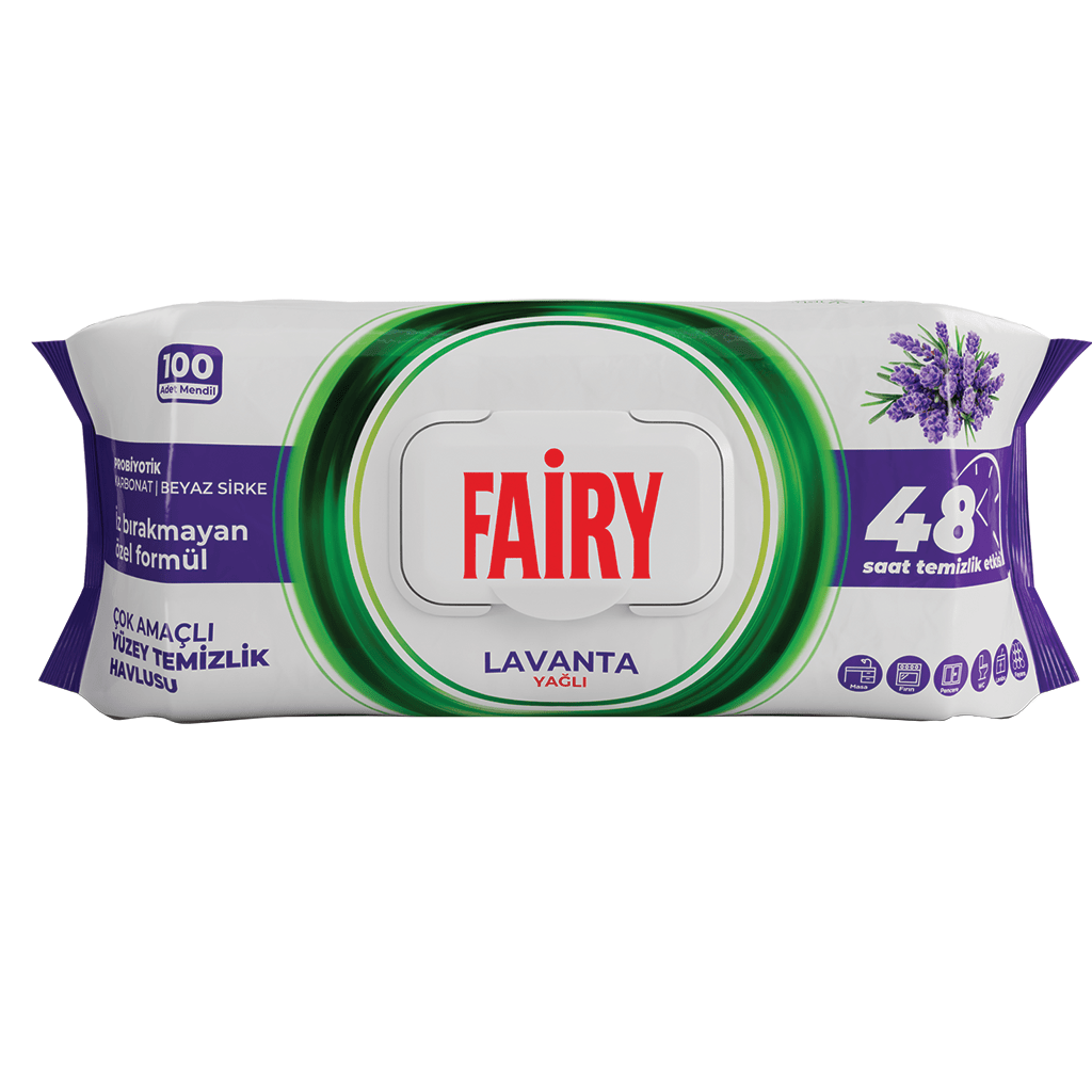 FAIRY MULTI SURFACE WET WIPES LAVENDER 12 PACKS X 100pcs