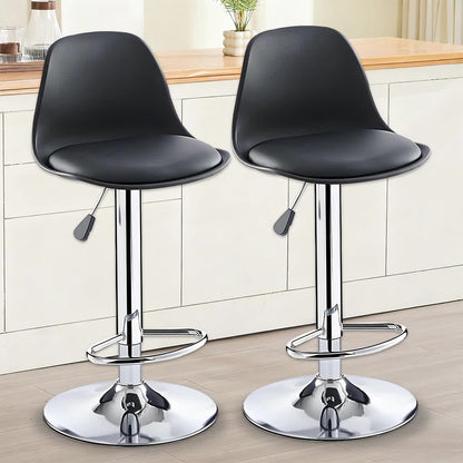 2PCS Bar Stools Adjustable Breakfast Swivel Gas Lift Chair Kitchen Cafe Pub Tool
