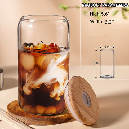 4/6/8/12/16 Glasses With Lid And Straw Only 16 Oz, Transparent Glasses Suitable For Gifts, Business, Drink Cup Sets, Iced Coffee Cups, Cute Aesthetic Tea Cups, Homemade Drink Cups