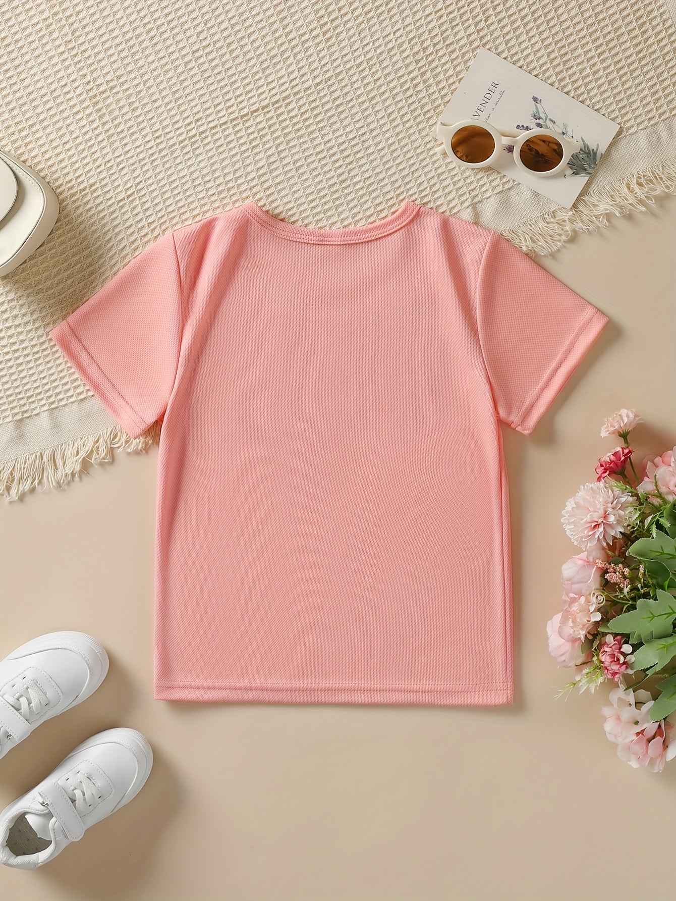 Summer Fashion Girls' Short Sleeve "I Love My Dad This Much" Letter Print Casual Top NYDX5737