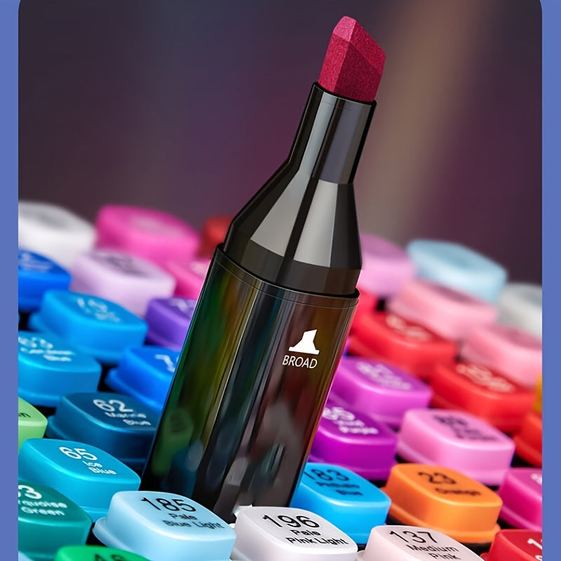 80/120/168 Colours Dual-Tip Alcohol Markers Set With Stand, Permanent Alcohol Marker Pens For Adults Artists, Permanent Art Marker Pens Set For Anime, Manga, Drawing, Sketching And Calligraphy, Colouring Pens Suitable For Professional Art Use