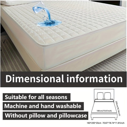 1pc Waterproof Mattress Protector Fitted Sheet, Made from High-Quality Materials, Soft, Breathable, And Comfortable. Ideal for RV Additions And Bedding, Suitable for Bedrooms, Guest Rooms, Or Rvs. Usable in All Seasons