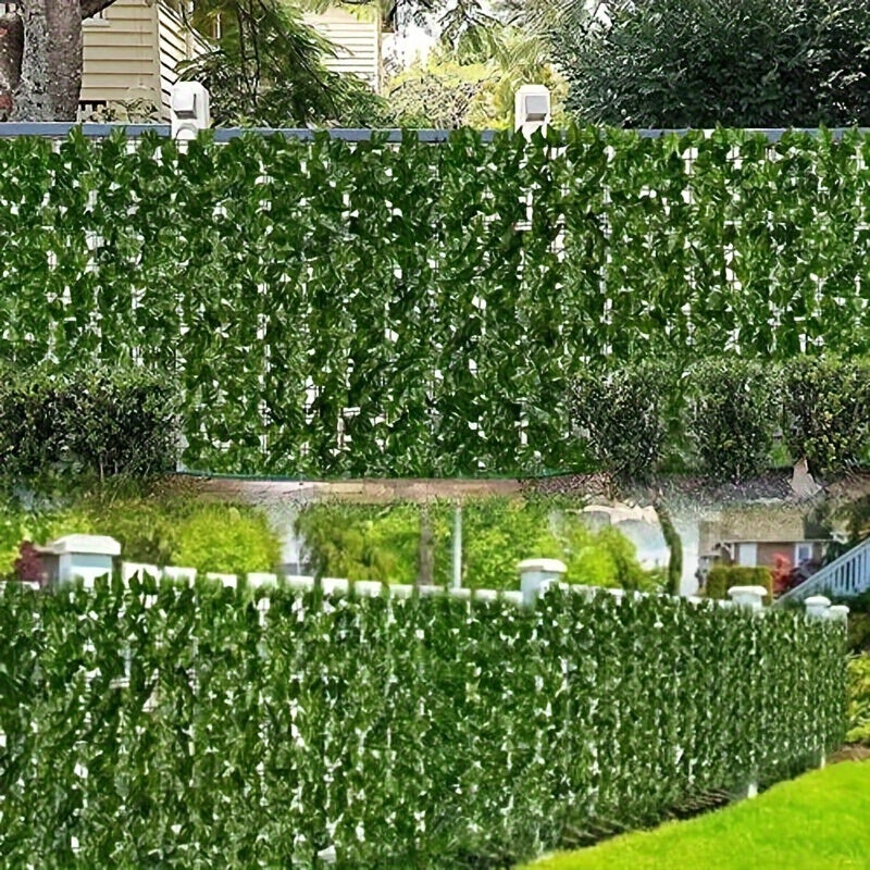 1m High 3m/5m/6m/10m Length Artificial Ivy Leaf Hedge Roll Privacy Fence Screen Wall Landscape Screen Garden Fence Screening Balcony Wall Panel for Outdoor Garden Decor, Party, Wedding