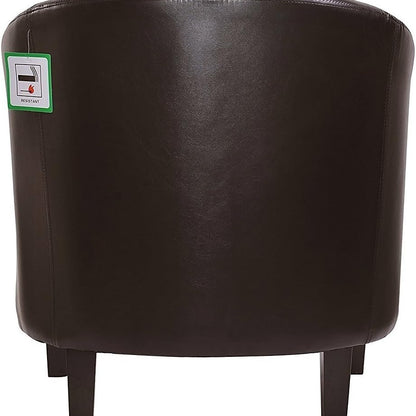 mcc direct PU Leather Tub Chair, Upholstered Armchair, Club Chair for Living Room, Bedroom and Lounge Reception