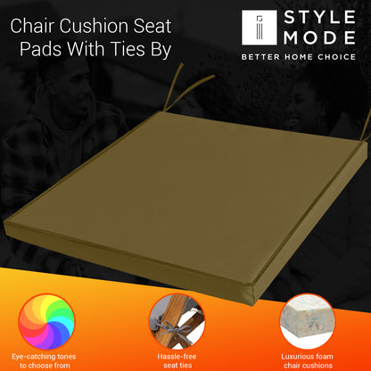 Chair Cushions with Ties for Indoor & Outdoor Use – Comfortable Seat Pads for Dining Chairs, Garden, Patio, Balcony & Café Furniture – Durable Polyester Fabric, Soft Support & Easy Care Design