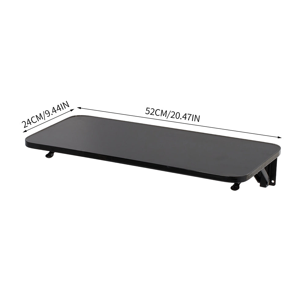 Folding Wall-Mounted Laptop Desk, Space-Saving Study and Reading Table, Metal Iron Frame Design, Durable and Sturdy Wall Desk for Home or Office, Black/White, 52x24cm / 65x24cm / 75x24cm