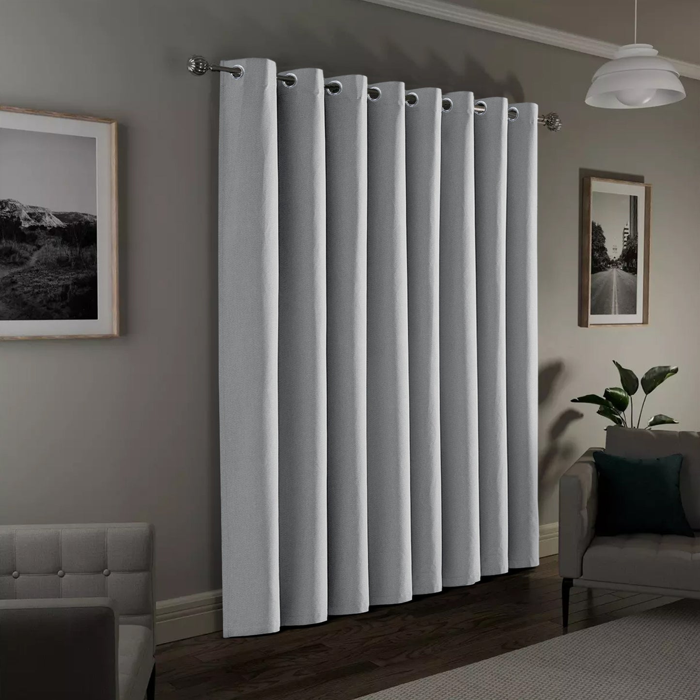 2pcs Linen Textured Blackout Curtains – Linen-Look Coated Thick Fabric Grommet Top Drapes for Bedroom & Living Room, Noise Reducing Energy Saving Window Panels for Home Decor 135GSM