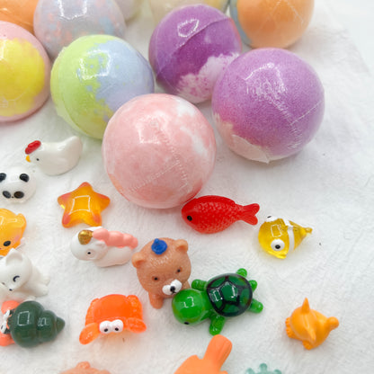 Surprise Bath Bomb Animals Inside, 3pcs Multi Kind Balls Shape Bubble Bath, Random Color Random Animals Inside, Fizzies Gift Bag Bath Bombs for Christmas Birthday Bathing Bath SALTS Gifr for Women