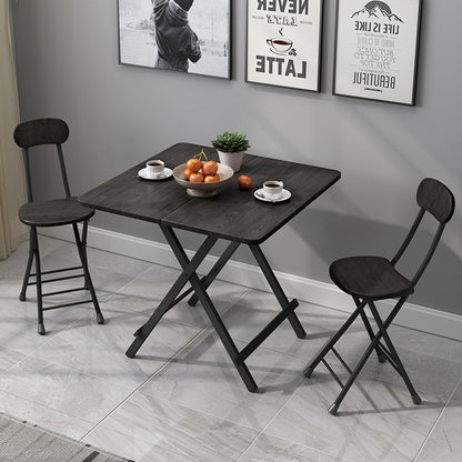 Portable Foldable Dining Table Kitchen Table Space Saving (only table), 70cm Square Small Coffee Table, Outdoor Camping Picnic Garden Home Writing Study Office Bedroom Gaming Table, Black/ White
