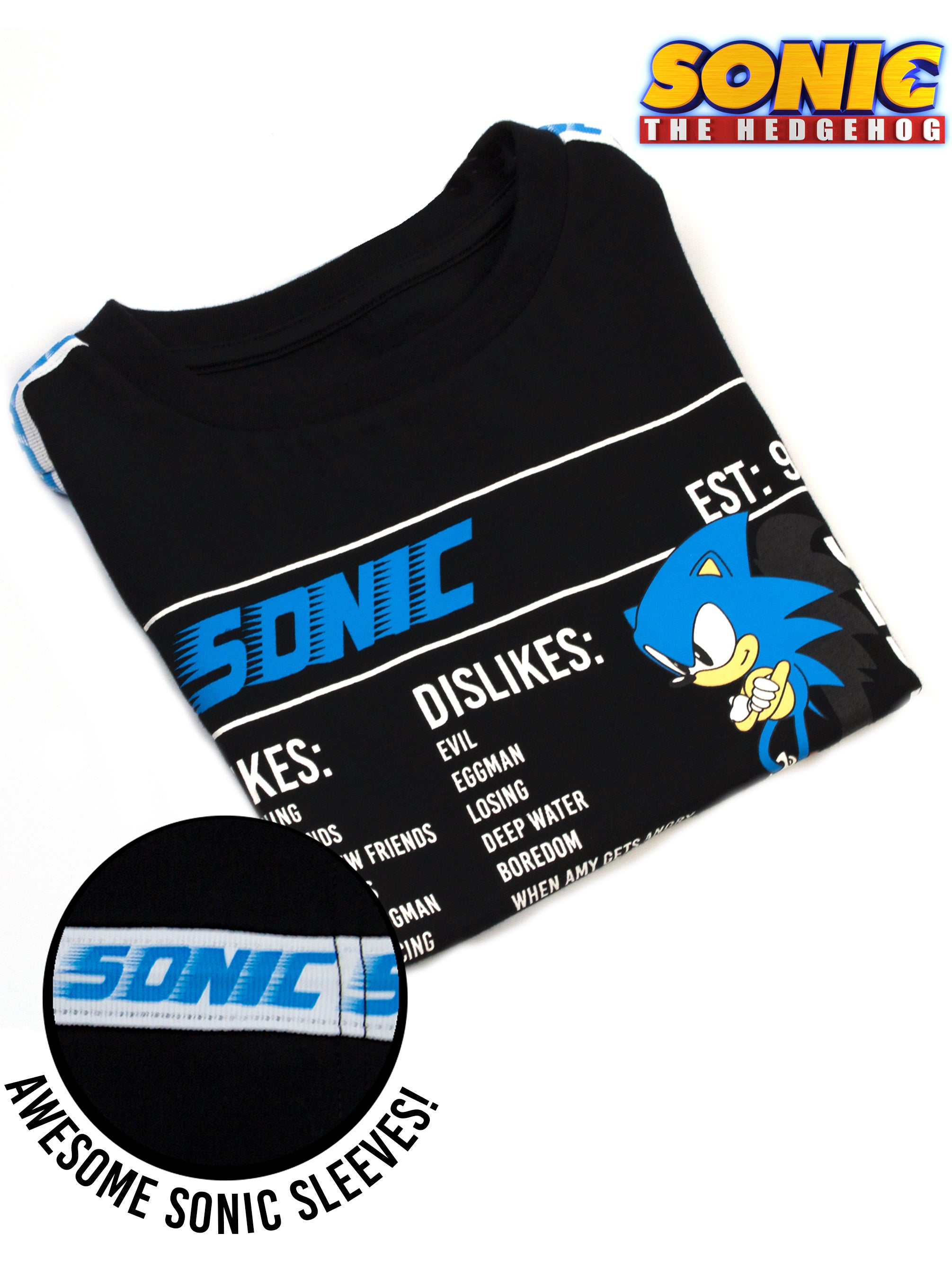 Sonic Kids Cotton T-Shirt - Black, Ages 4-14