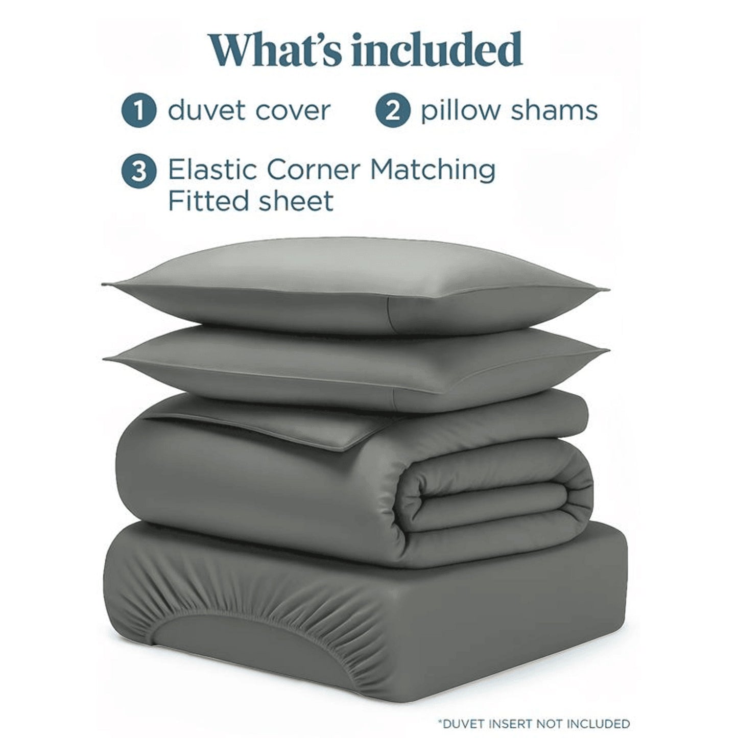 4pcs Brushed Solid Color Duvet Cover Set, Ultra-Soft & Breathable Microfiber, Includes 1pc Duvet Cover, 2pcs Pillowcases, 1pc Fitted Sheet, Single, Double, King, Super King Sizes