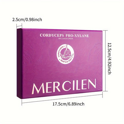 MERCILEN Aqua Flawless Air Cushion BB Cream Foundation 15g x2 – Tri-Colour Nourishing with Plant Squalane for All Skin Tones
