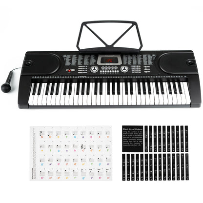 61 Keys Keyboard Piano, Digital Electric Piano for Adults, 24 Demonstration Songs, Teaching Music Instruments with Microphone