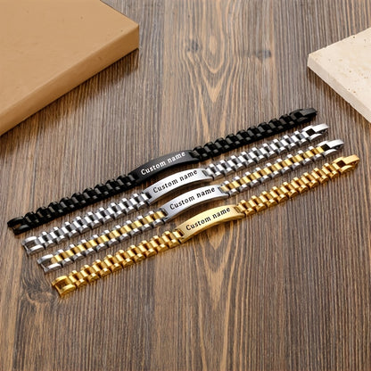 Customized Bar Bracelet - Name Engraving - Personalized Pendant Chain - Hand Jewelry Gift for Women and Men