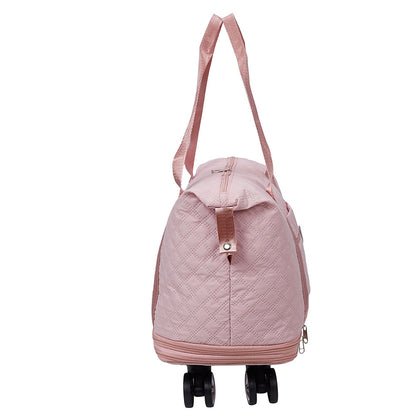 Travel Bag, Multifunctional Luggage Bag, Expandable Luggage Suitcase, Carry on Bag, Rolling Duffle Bag with Detachable Wheels, Travel Essentials Bag, Large Capacity with Zipper Closure, Ideal for Fitness, Yoga, and Everyday