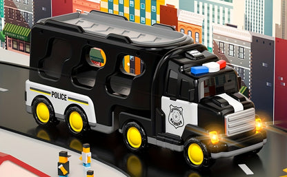 Construction Truck Toys for 3 4 5 Boys, 5-In-1 Kids Carrier Construction Trucks Cars for Boy Toys Birthday, Car Trucks Friction Power Toys with Light And Sound