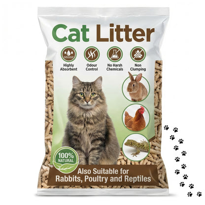 30 Litre Highly Absorbent Unscented Cat Litter Odour Controlled Natural Soft Pet Bedding