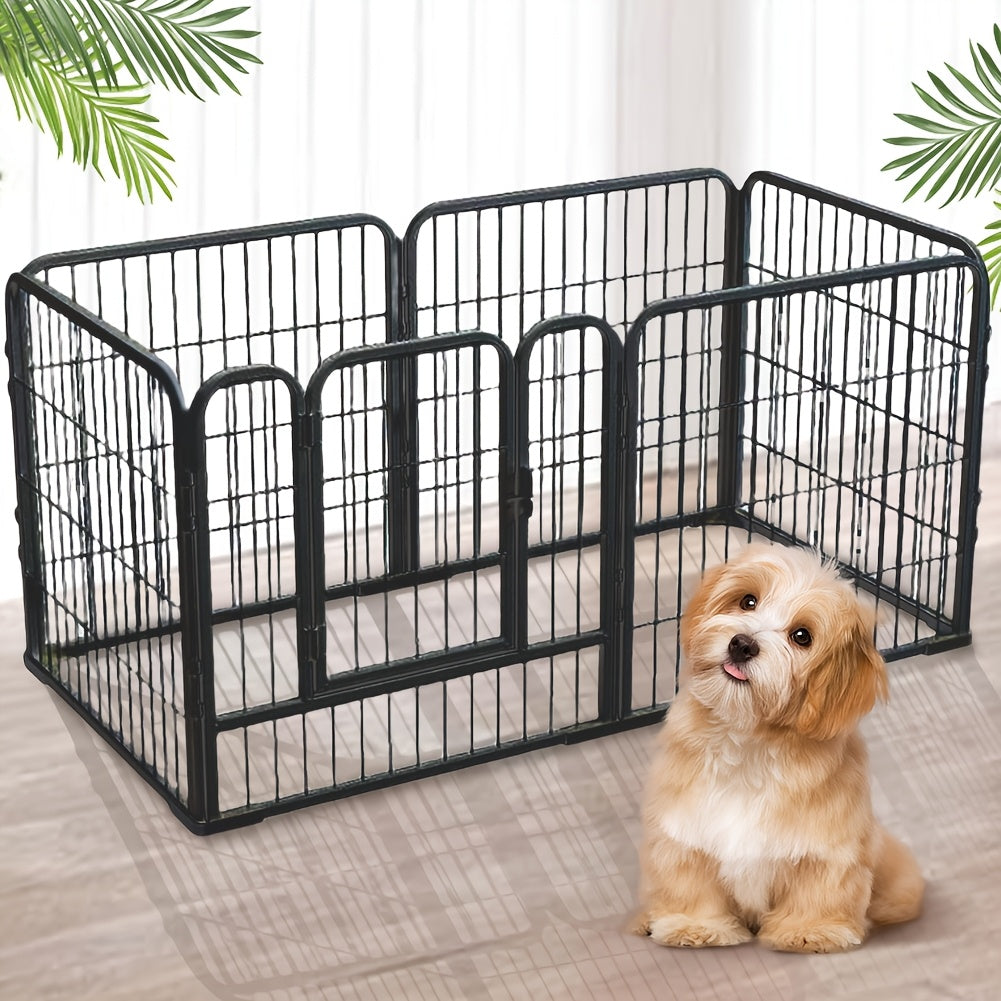 6-Panel Heavy Duty Metal Dog Puppy Playpen - Foldable & Detachable Pet Pen with Assembly, /Outdoor Exercise Fence Suitable for Dogs, Cats, Rabbits - Portable & Sturdy Play Pen