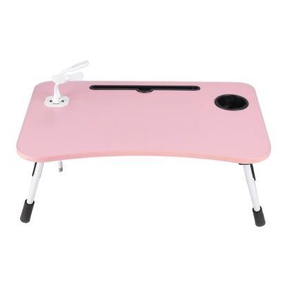 1pc Portable Laptop Desk with Cup Holder & Tablet Slot - Adjustable Bed Tray Table for Work/Eating, Foldable Sofa Desk for Living Room/Bedroom, 23.62×15.75×10.24inch