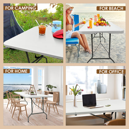 6ft Folding Trestle Table Heavy Duty Trestle Picnic Garden Table Outdoor Indoor Wedding Desk Portable