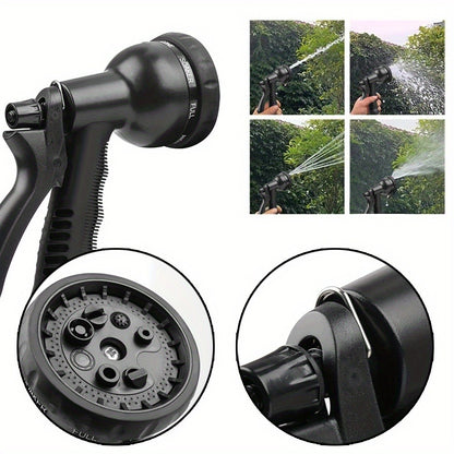 100FT Heavy Duty Flexible Expandable Garden Water Hose Pipe & Rugged Spray Gun Black
