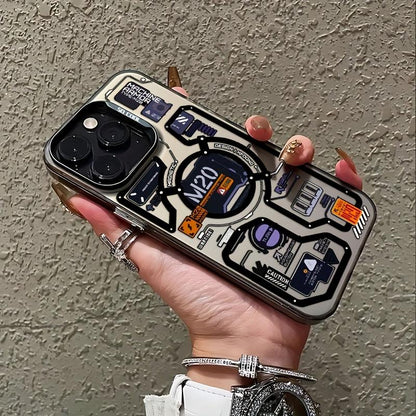 Creative Circuit Motherboard Pattern Mobile Phone Case for iPhone 16 15 14 13 12 11 Pro Max X XR XSMAX 8 7 Plus Anti-Fall Frosted Back Cover