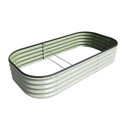 Galvanized Planter Garden Boxes Outdoor, Oval Large Metal Galvanized Raised Garden Bed for Vegetables, 2 Sizes 2 Colours Available