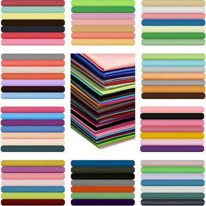 70pcs 25.4x25.4 cm Cotton Packs, Cotton Patchwork Fabrics DIY Fabric Squares Fabric Pack for Sewing Multicoloured for DIY Sewing Pattern Craft (solid Colour)