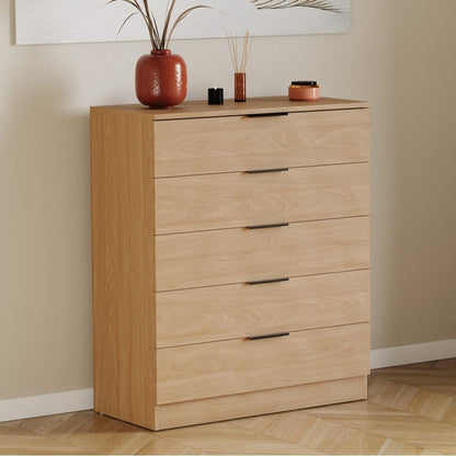 Vida Designs Trega 5 Drawer Chest Of Drawers Space-Saving Storage Smooth Glide Drawers Bedroom Furniture