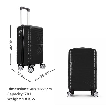 1611 RYANAIR UNDERSEAT CABIN TROLLEY CASE 40 X 25 X 20 CM DETACHABLE WHEELS