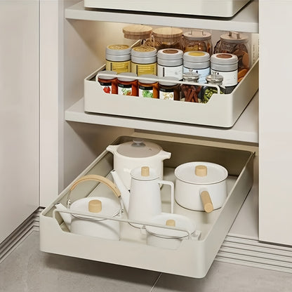 1/2pcs Pull Out Organizer, Multi-Functional Organizer, Fixed With Adhesive Nano Film, Easy To Store And Clean Built-In Drawer Design Storage Holder, For Kitchen And Bathroom, Home Organizers And Storage, Home Supplies