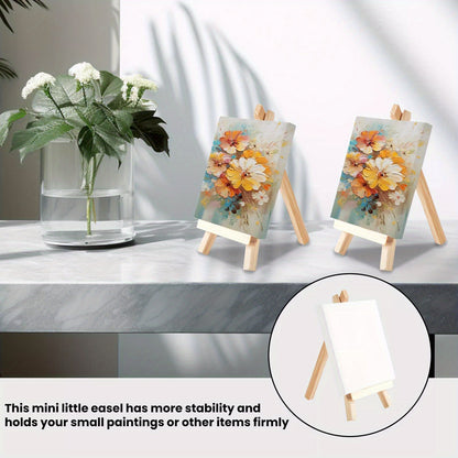 12pcs 10X10Cm Mini Canvas Art Boards & Easels & Brushes Sets Canvases Boards
