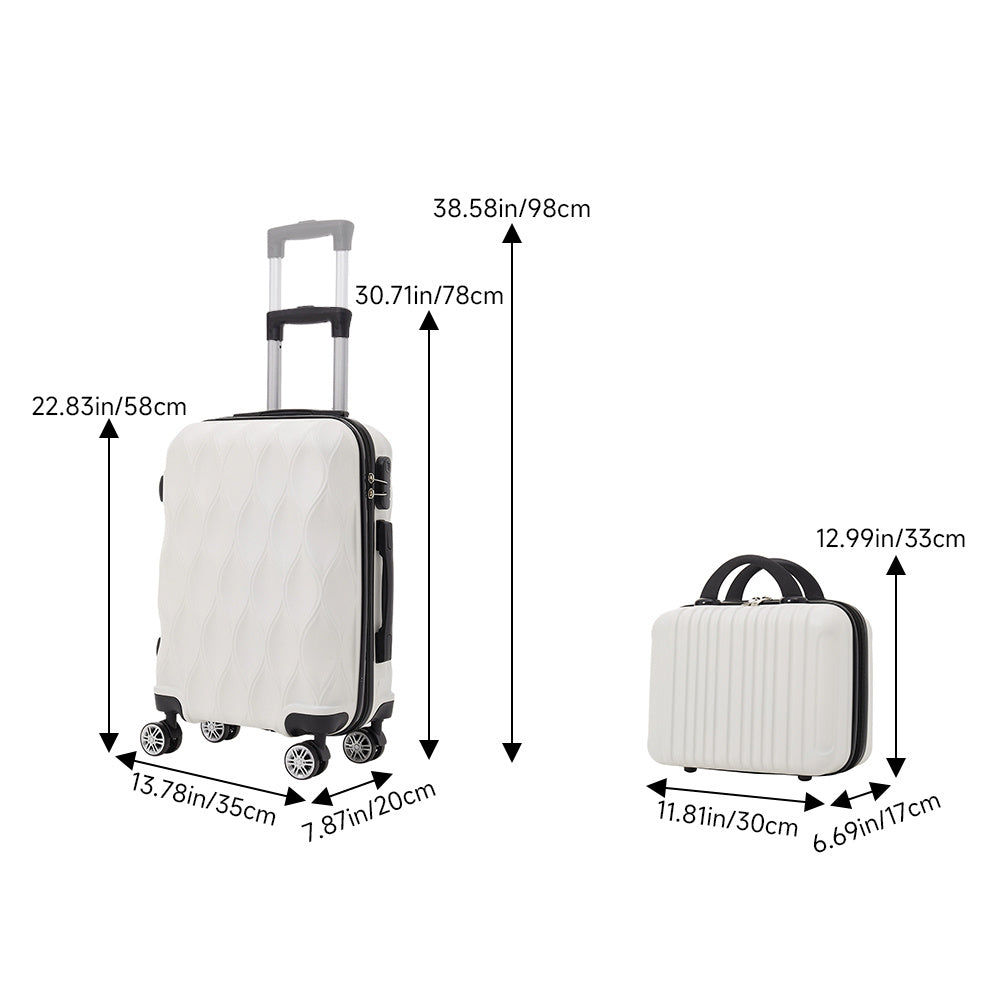 2-Piece Rolling Luggage Set, Travel Suitcase Set with Small Carry-On Case, Versatile Luggage for Daily Travel & Vacation, Sturdy Lightweight Luggage Set with 360° Wheels, Spinner Luggage Set, 20inch+14inch
