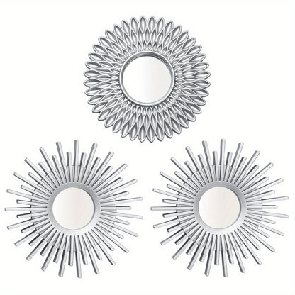three-piece sunburst wall mirror set — lifestyle setting 5