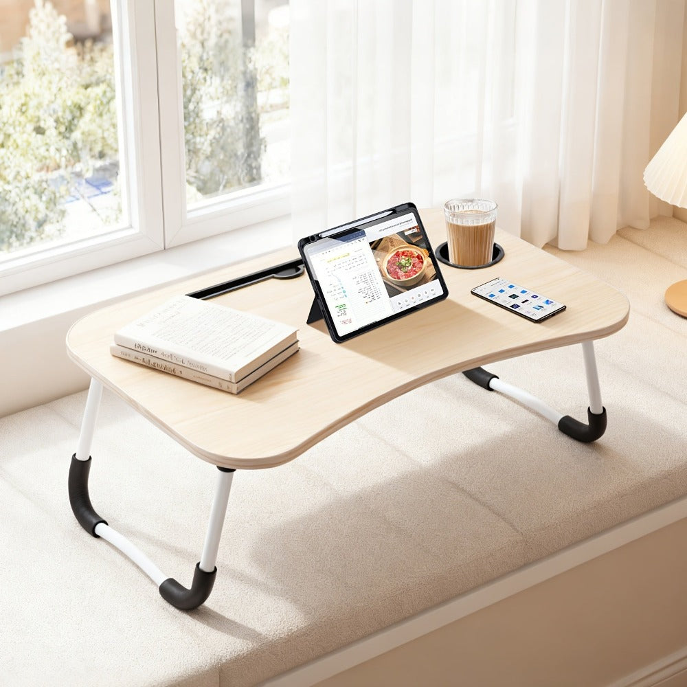 Laptop Lap Tray Table for Bed Sofa 60x40cm Foldable MDF Portable Folding Desk Breakfast Tray Notebook Stand Ergonomic Design