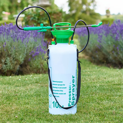 1pc 10L/8L/5L Handheld Pressure Sprayer with Adjustable Nozzle & Continuous Air Pump - Durable Plastic Manual Garden Spray Bottle for Weed, Pest Control, Fertilizer, Herbicide - Outdoor Yard & Lawn Care, Outdoor Gardening Tool | Handheld Sprayer | Robust