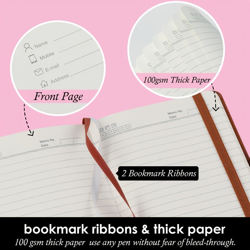 Set of 3 Compact Notebooks with a Pen, A6 Size Mini Notepad Suitable for Both Men And Women, Featuring a Hardback Cover And Pocket-Friendly Dimensions, Made with 100 GSM Thick Paper And Containing 408 Pages, Ideal for School Or Office Use