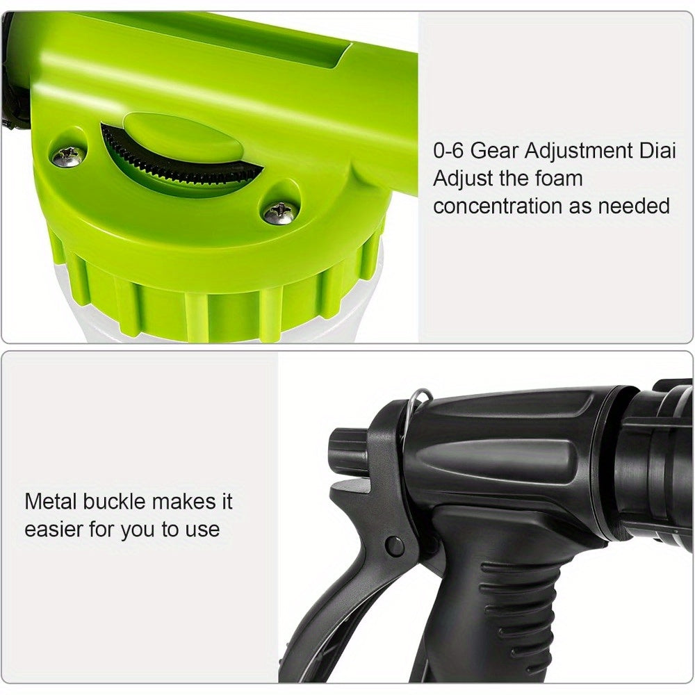 Wash Foam Cannon 900ml Car Foam Sprayer Snow Foam Gun Bottle Snow Foam Sprayer Adjustable Car Cleaning Spray Tool Hose Pipe Sprayer for Car Home Garden Wash (Green)