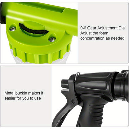 Wash Foam Cannon 900ml Car Foam Sprayer Snow Foam Gun Bottle Snow Foam Sprayer Adjustable Car Cleaning Spray Tool Hose Pipe Sprayer for Car Home Garden Wash (Green)