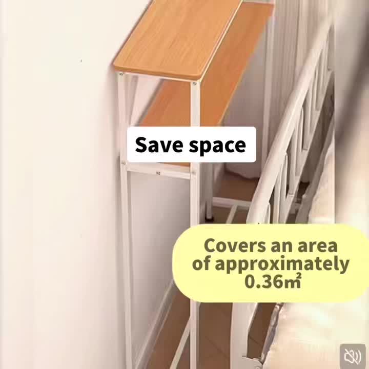 Space Efficient Side Table Single Double Tier Wall Mounted MDF Shelf with Metal Frame Multi Functional Narrow Table with Storage Hallway Bedroom Table 80x20cm Wood Black White Frame