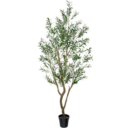 Artificial Olive Tree - 165/180/210Cm Tall Potted Faux Plant with Lifelike Trunk And Leaves | Large Indoor Outdoor Greenery for Home, Office, Living Room, Floor Fronted Door Entryway Decor Additions