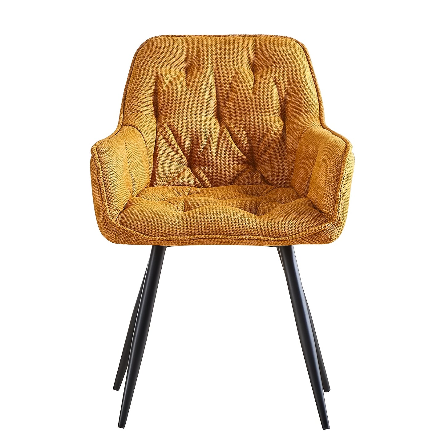 Velvet Padded Dining Chair with Metal Legs & Armrest - Upholstered Tub Chair for Kitchen, Living Room, Bedroom & Office, 15 Colours, UK Stock