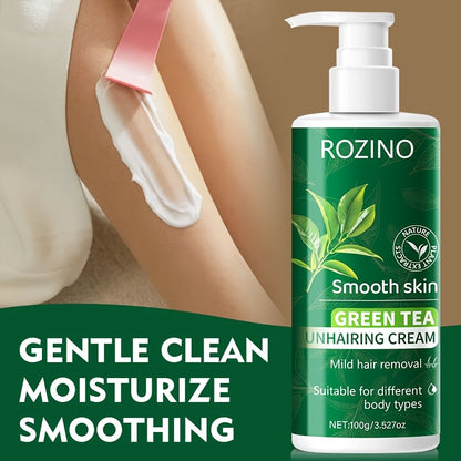 [Six Months Without Hair] 2pcs Green Tea Hair Removal Cream, Moment Hair Removal, Smooth Skin, Non Irritating to The Skin, Smooth And Residue Free Semi Permanent Hair Removal, Used for Facial, Lip, Underarm, Leg, Arm And Private Area Hair Removal
